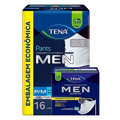 Tena Men: Kit Incontinência Masculina – Cueca + Absorvente