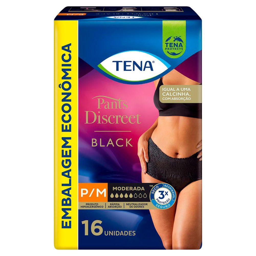 Tena Pants Discreet: Proteção e Discreção em Preto