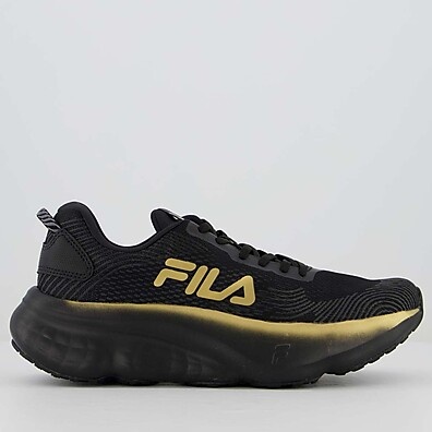 Tênis Fila Maxximus Preto e Dourado: Conforto e Estilo para Corrida