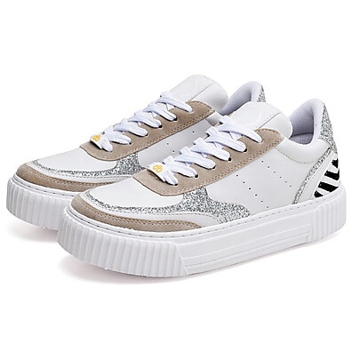 Tênis Glitter Prateado Aurora: Estilo e Conforto!
