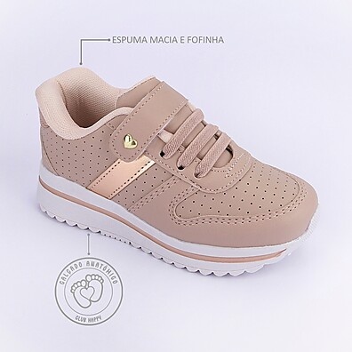 Tênis Infantil Feminino Club Happy – Conforto e Estilo para Meninas