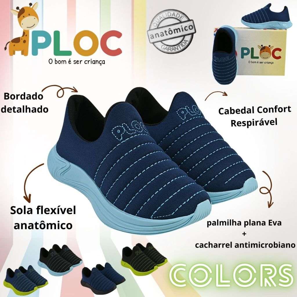 Tênis Ploc Colors: Calce Fácil e Conforto!