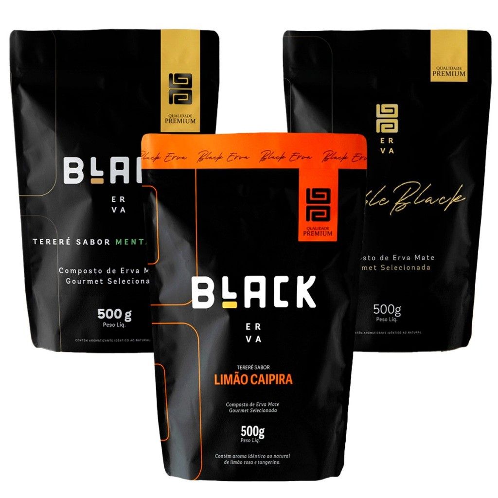 Tereré Black Erva: Kit 3x500g de Sabores!