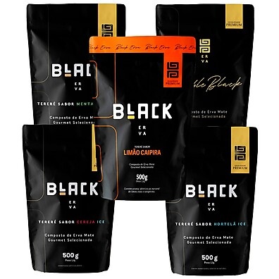 Tereré Black Erva: Kit 5 Sabores 500g