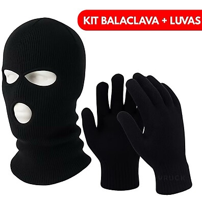 Kit Motoqueiro Inverno: Máscara, Luva e Balaclava Térmica