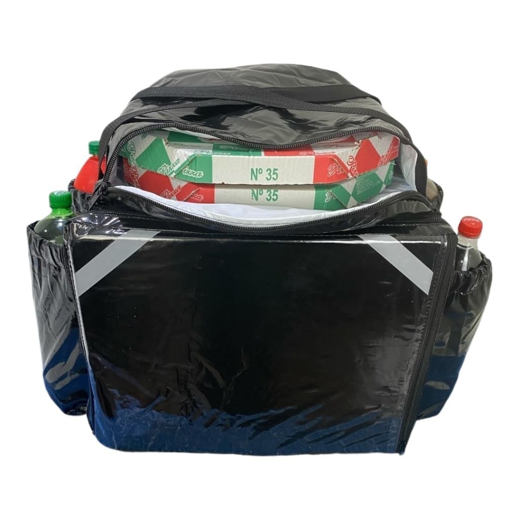 Bag Impermeável para Delivery 45L com Caixa Térmica Laminada - Ideal para Motoboys (Preta)