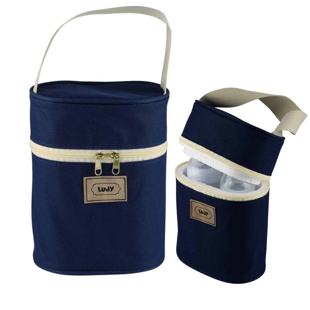 Bolsa Térmica Porta Mamadeira para Maternidade - Azul Marinho | Mantém Bebê Confortável e Alimentação Pronta