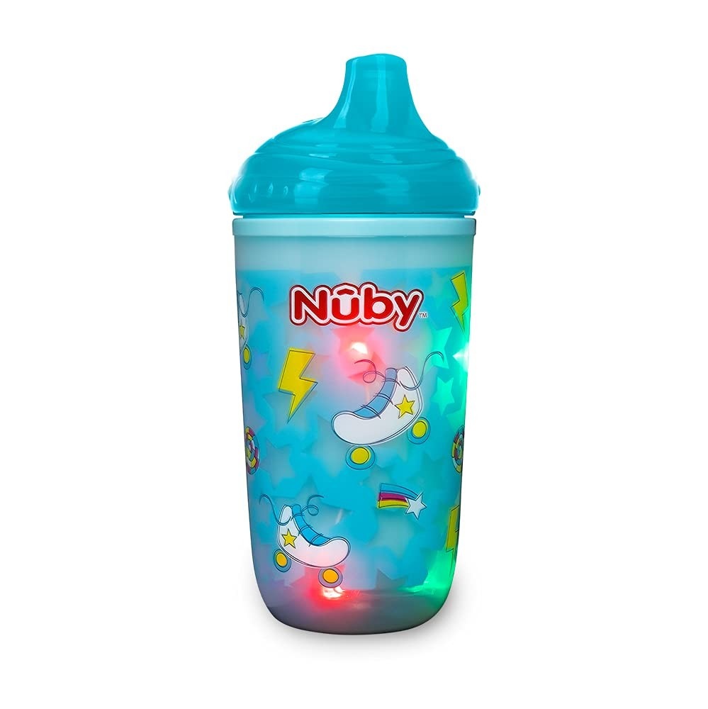 Copo Pisca-Pisca Nuby com Bico Rígido 300ml - Turquesa | Térmico, Antivazamento e Livre de BPA