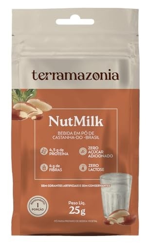 Bebida Vegetal de Castanha do Pará em Pó NutMilk Sachê Terramazônia 25g