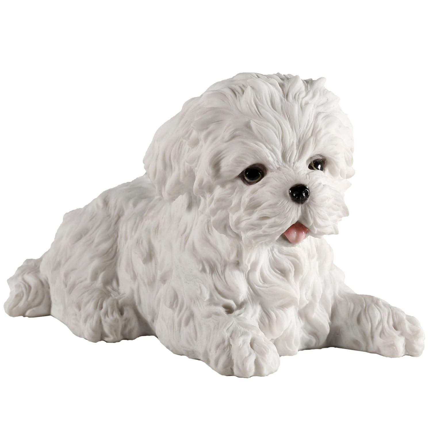 Estatueta de Resina Decorativa Cachorro Terrier Maltês Branco - Decoração Elegante para Casa