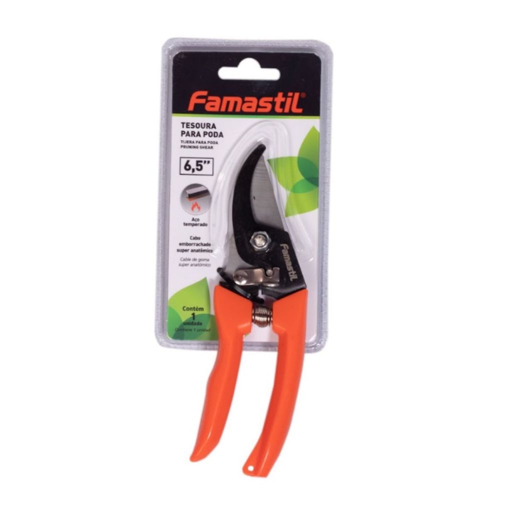 Tesoura de Poda Famastil 6,5": Corte Preciso e Conforto