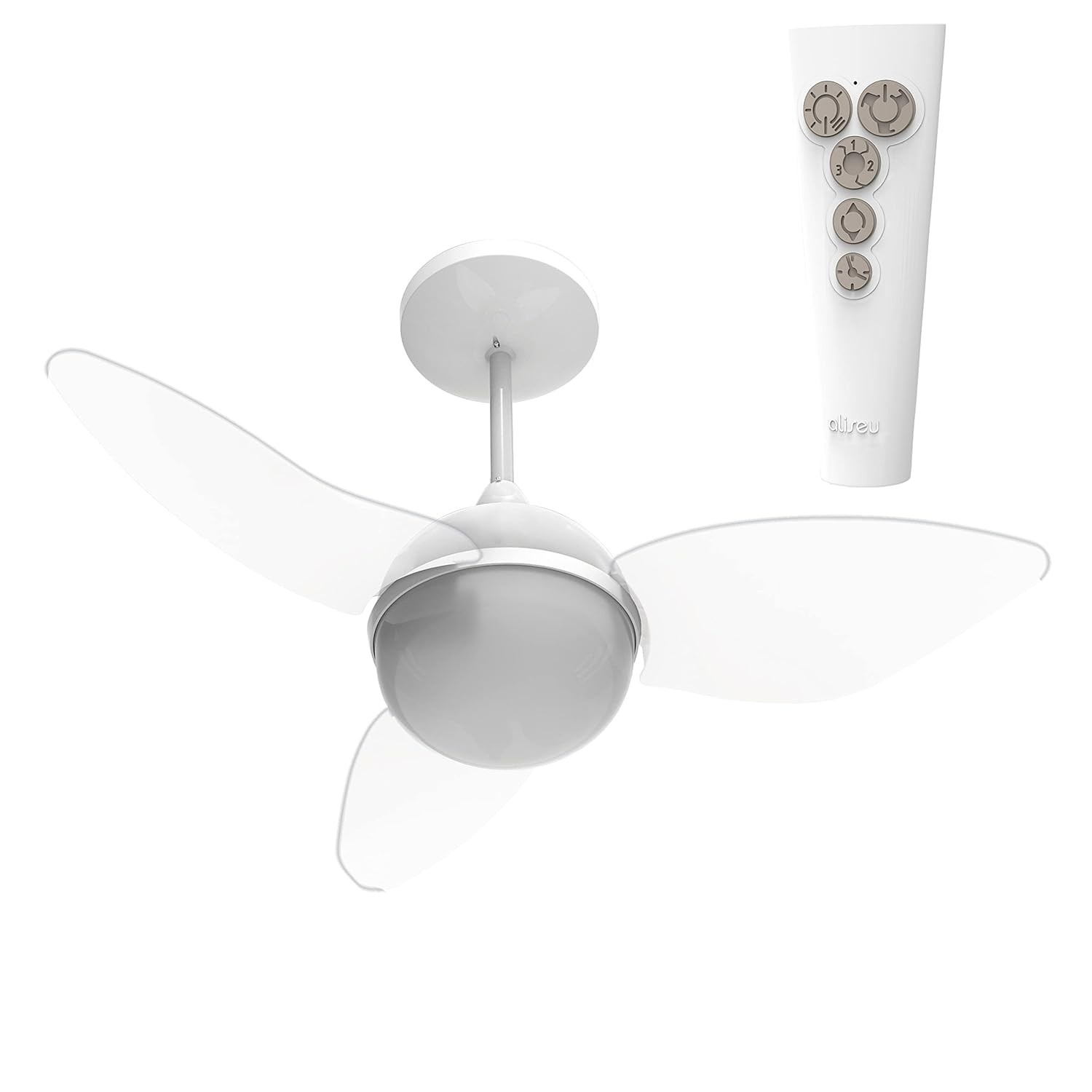 Ventilador de Teto Aliseu Smart Cristal com Controle Remoto 220V - 81cm