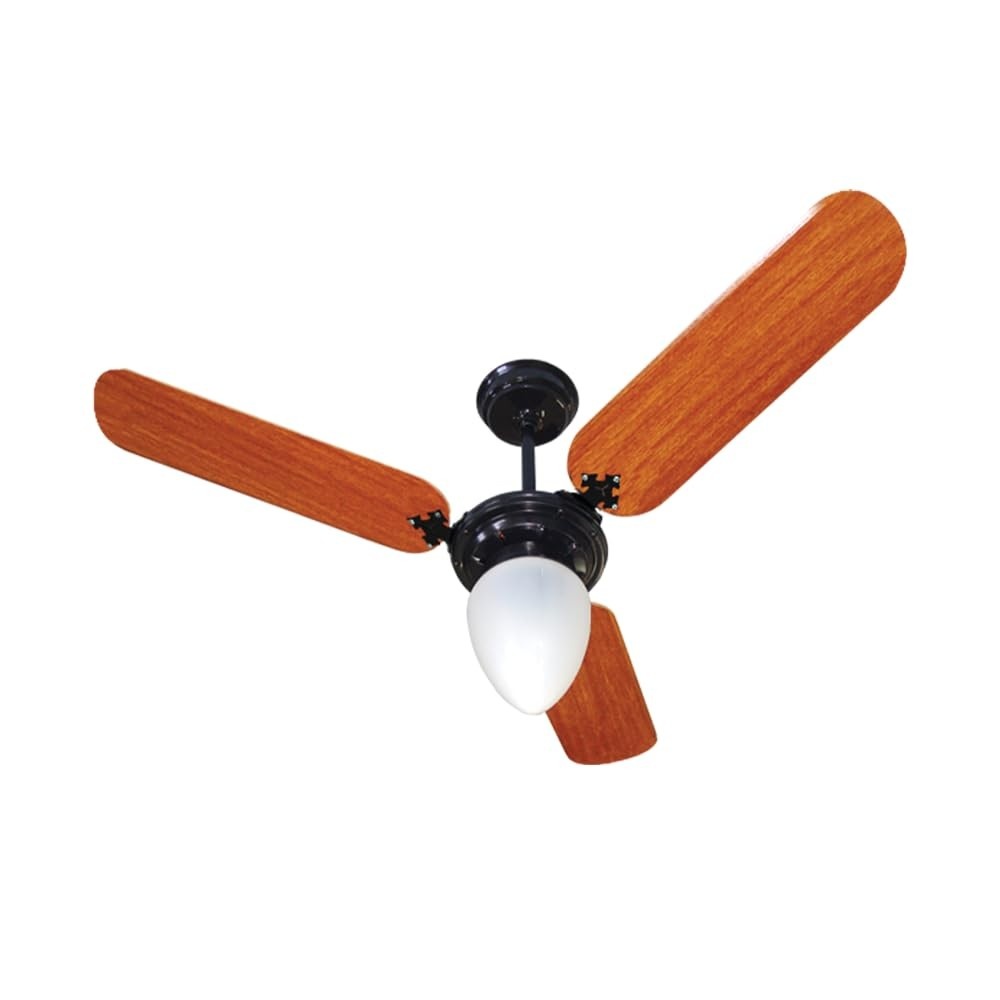Ventilador de Teto New Light Globo Pera 3 Pás Mogno 127V C3V - Moderno e Silencioso