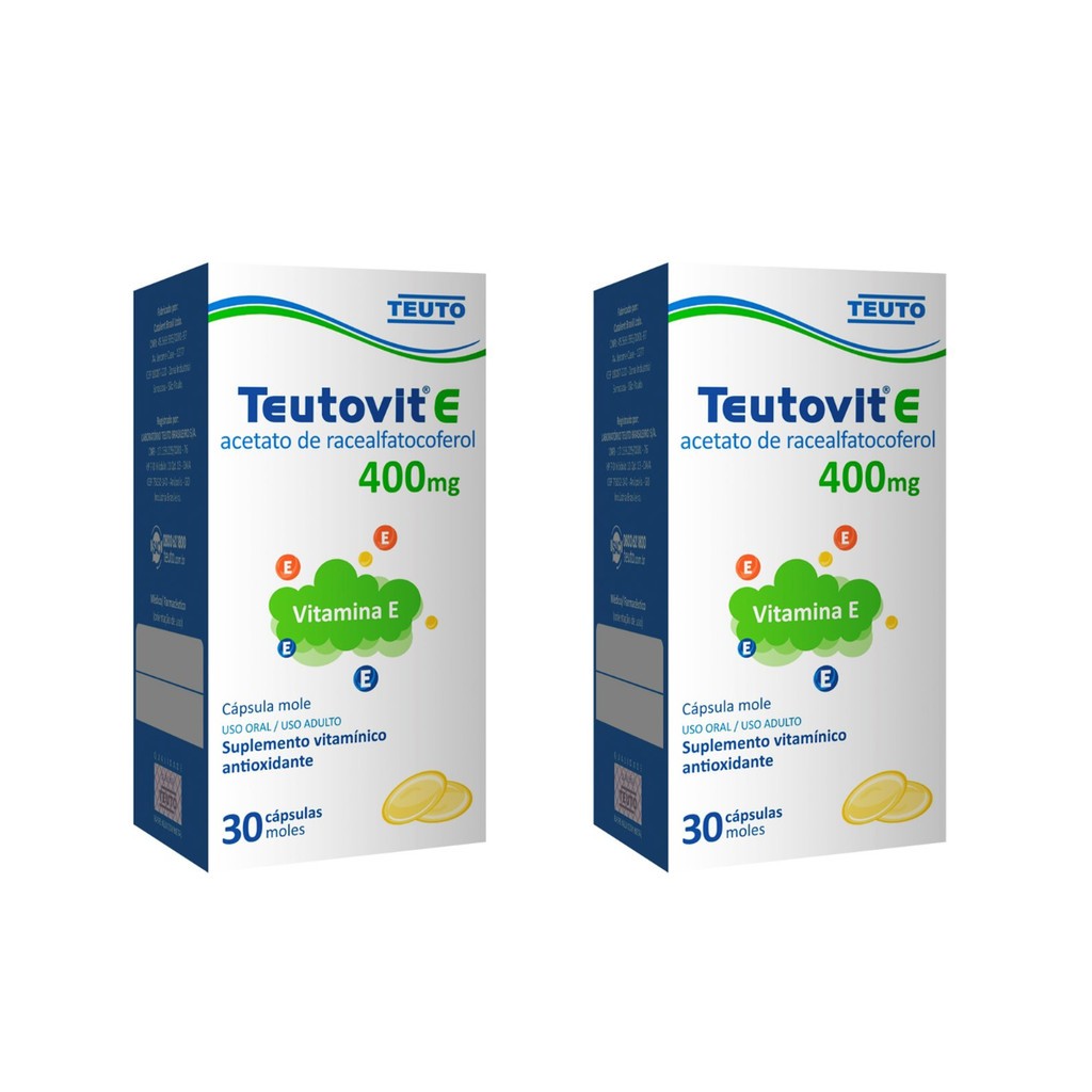 Teutovit E 400mg: Kit com 2 Frascos (30 Cápsulas)