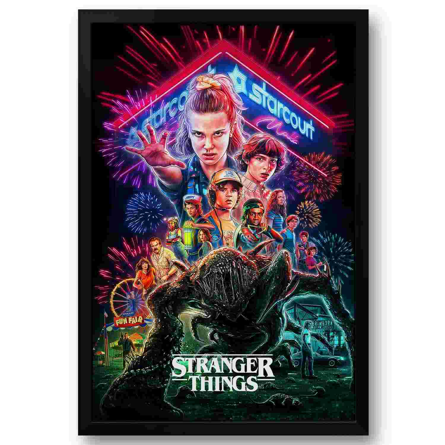 Quadro Decorativo Stranger Things 40x60cm - Moldura Ecológica com Impressão Premium
