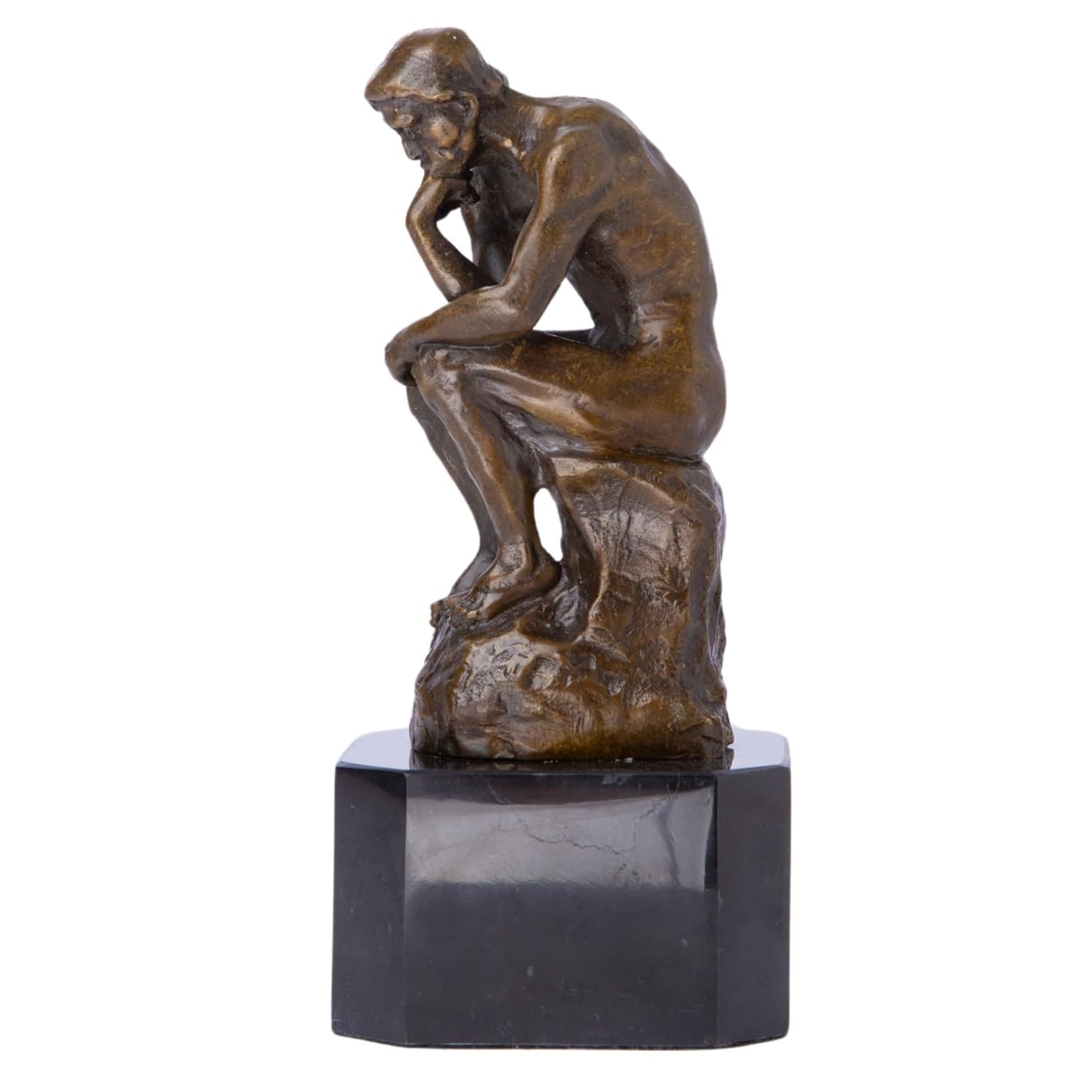 Escultura de Bronze The Thinker 17,5 cm - Estátua Decorativa Premium para Casa e Escritório
