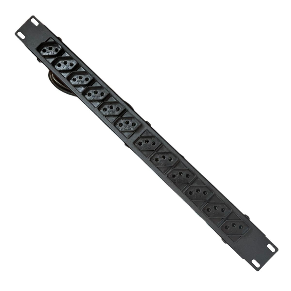 Extensão Régua Rack 19" MVolts: 12 Tomadas, 1m, Filtro de Linha e Proteção para TI