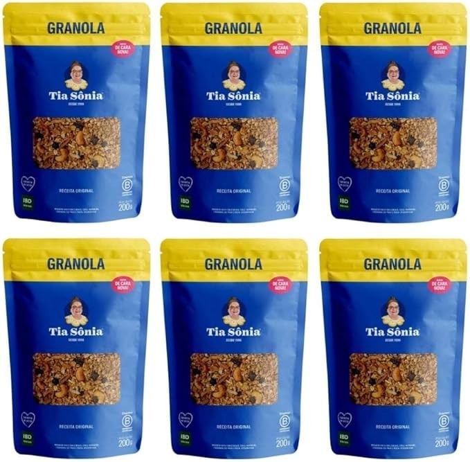 Tia Sônia, Kit 6 Granola Tradicional Castanha Coco Fruta Tia Sônia