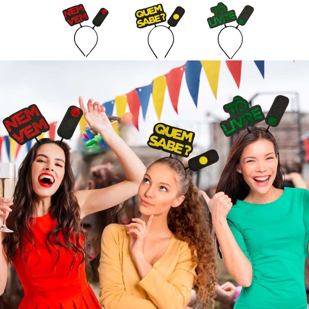 Tiaras de Carnaval: Kit 3 Divertidas!