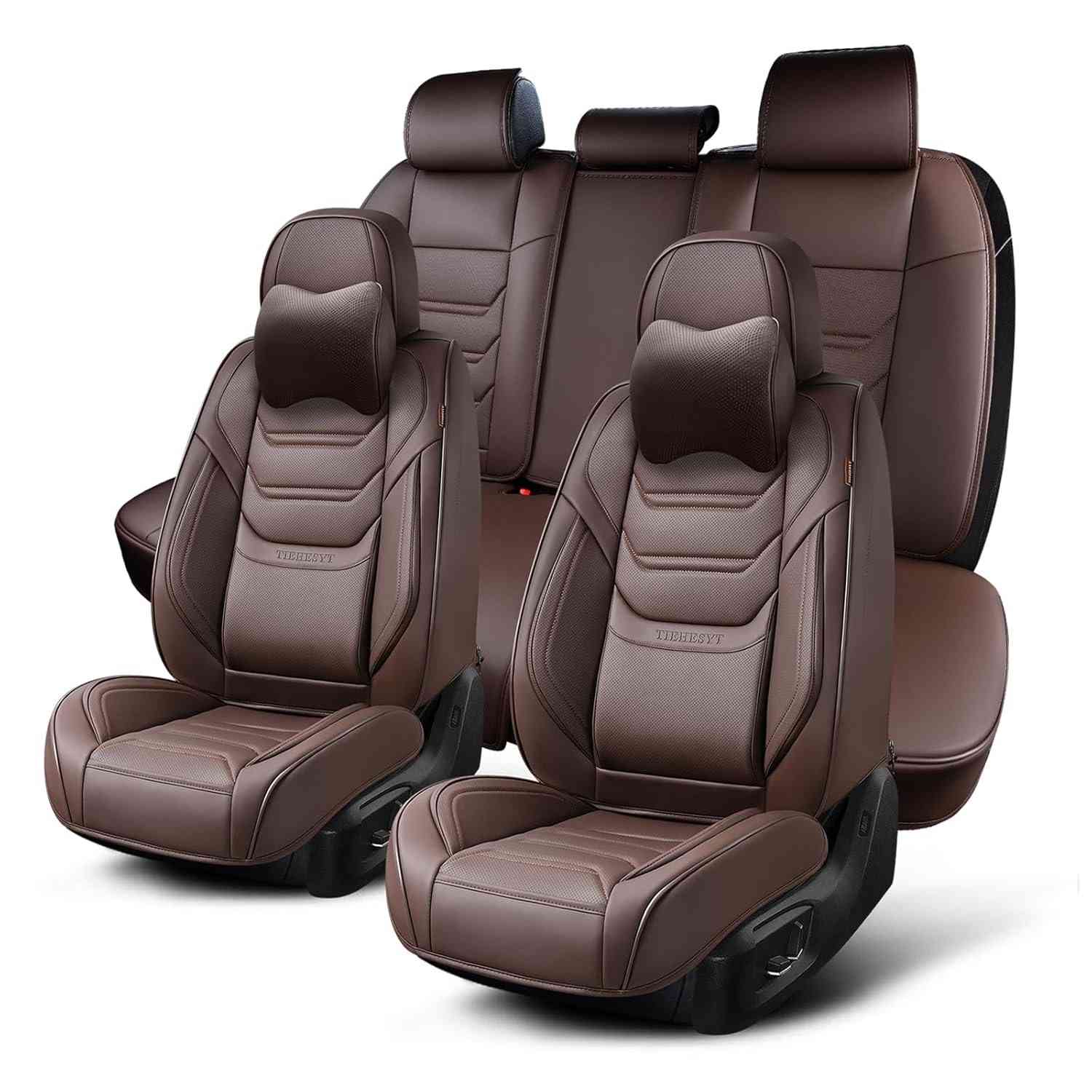 Conjunto Completo Capas de Assento Carro Couro Napa Respirável - TIEHESYT
