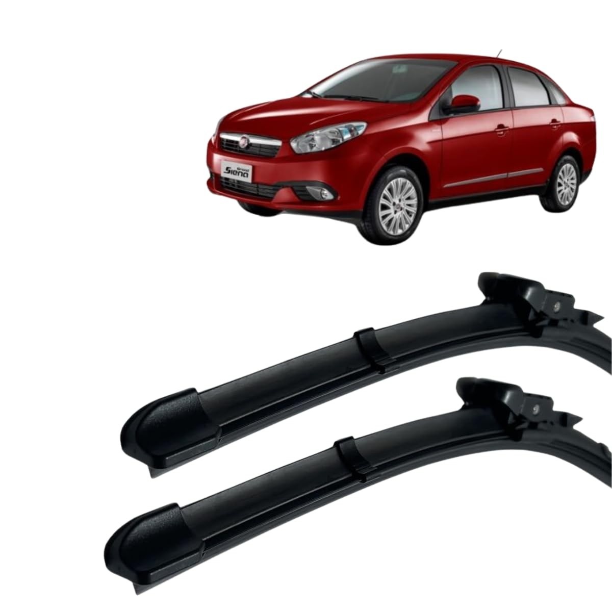 Palhetas Limpador Parabrisa Silicone Tiger Auto Específica Fiat Grand Siena 2012-2016 (Par)