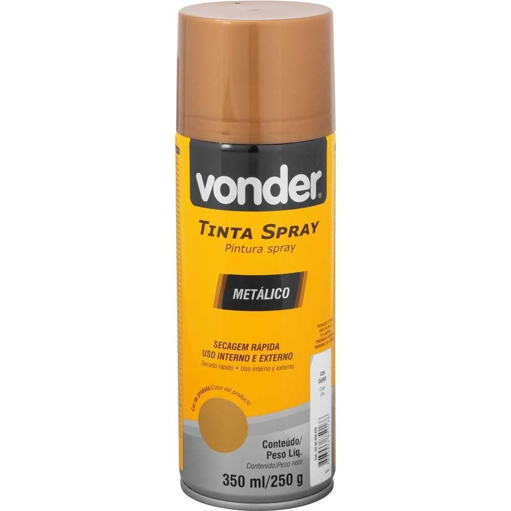 Tinta Spray Ouro Metálico 350ml - Acabamento Premium e Alta Cobertura