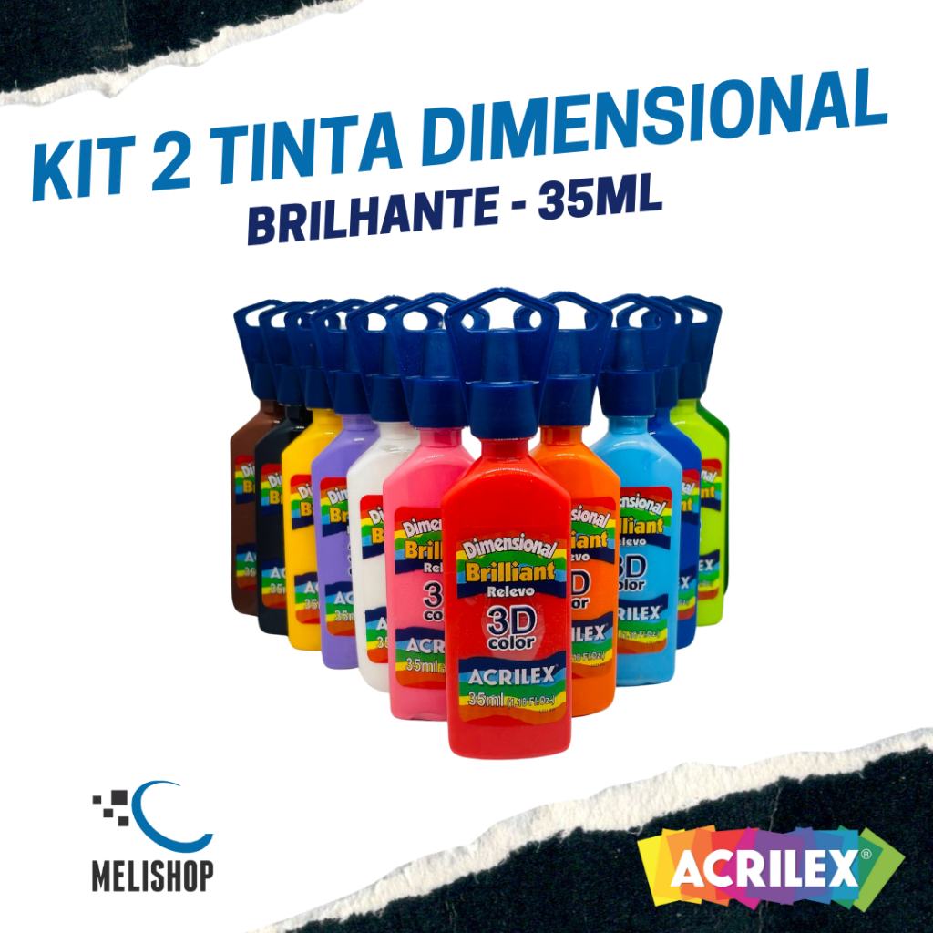 Tinta 3D Brilhante Acrilex - Efeito Relevo em Suas Artes