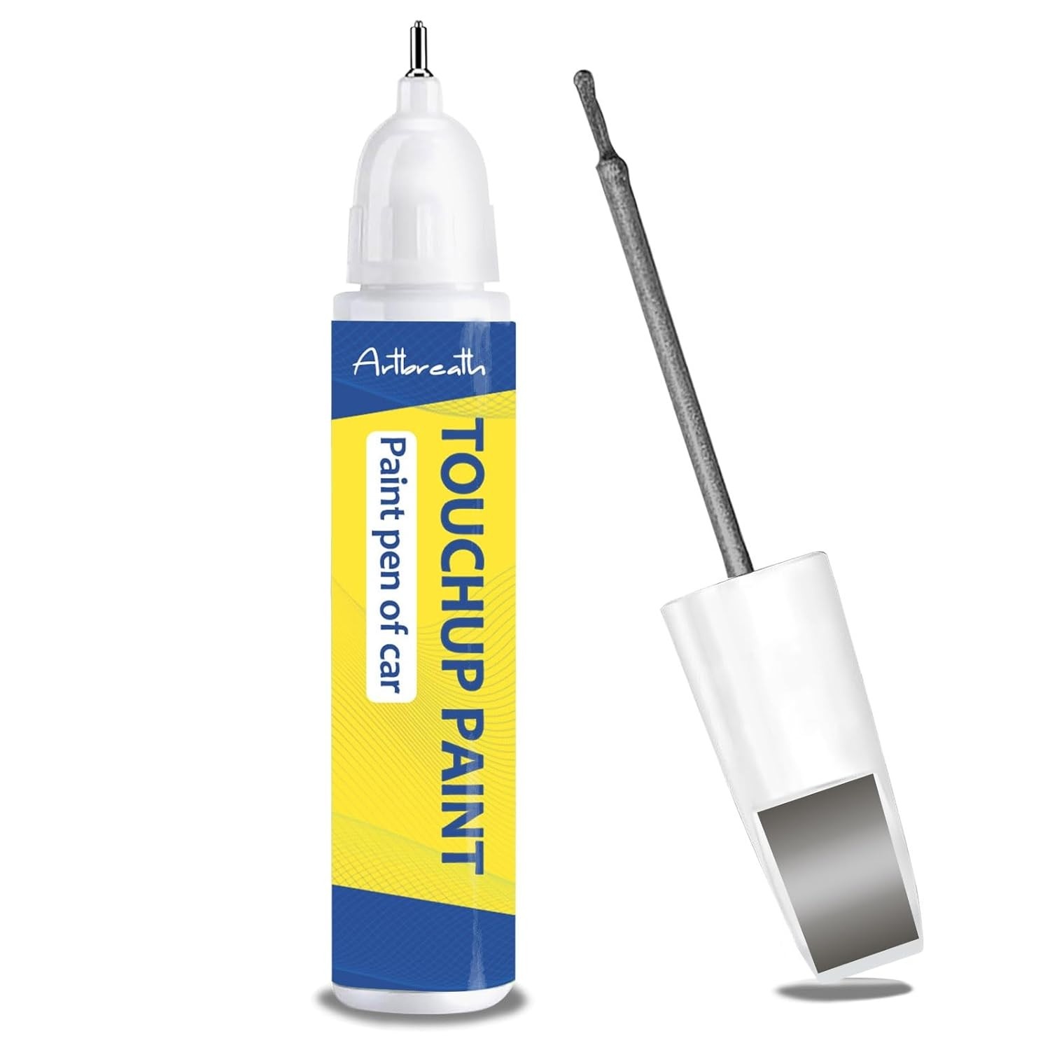 Tinta de retoque cinza para retoque de carro, pintura reparadora, pintura para carros, 2 em 1, caneta automotiva de 0,4 Fl Oz secagem rápida, fácil de usar