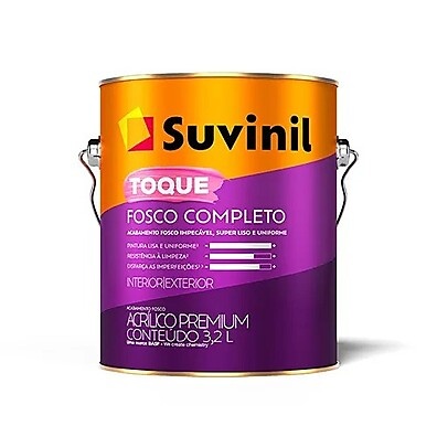Tinta Acrílica Fosco Premium Crômio 3,2L Suvinil: Acabamento Perfeito sem Cheiro