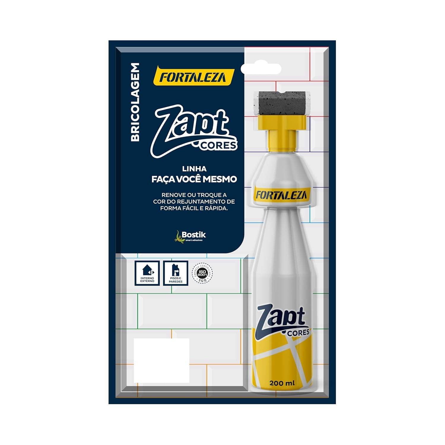 FORTALEZA Zapt Cores Branco – Tinta para Rejunte Acrílico com Alta Cobertura e Proteção Fungicida – 200ml