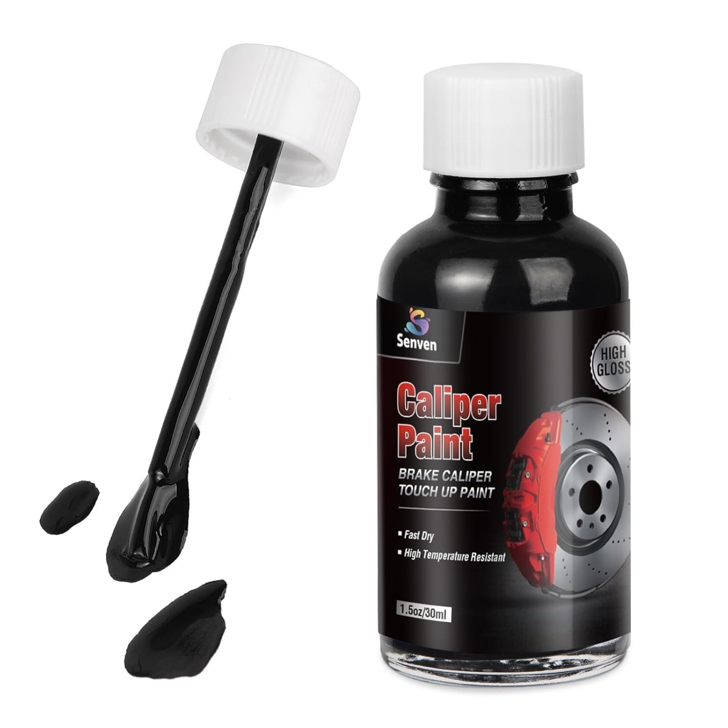 Pinça de Freio Preta Brilhante - Tinta Epóxi Resistente ao Calor 42,5g