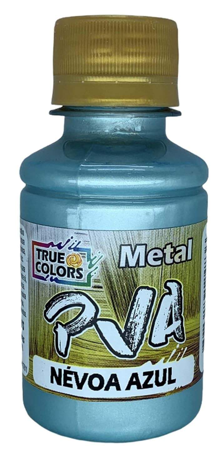 Tinta PVA Metálica True Colors 100ml - Efeito Nevoa Azul Refletivo