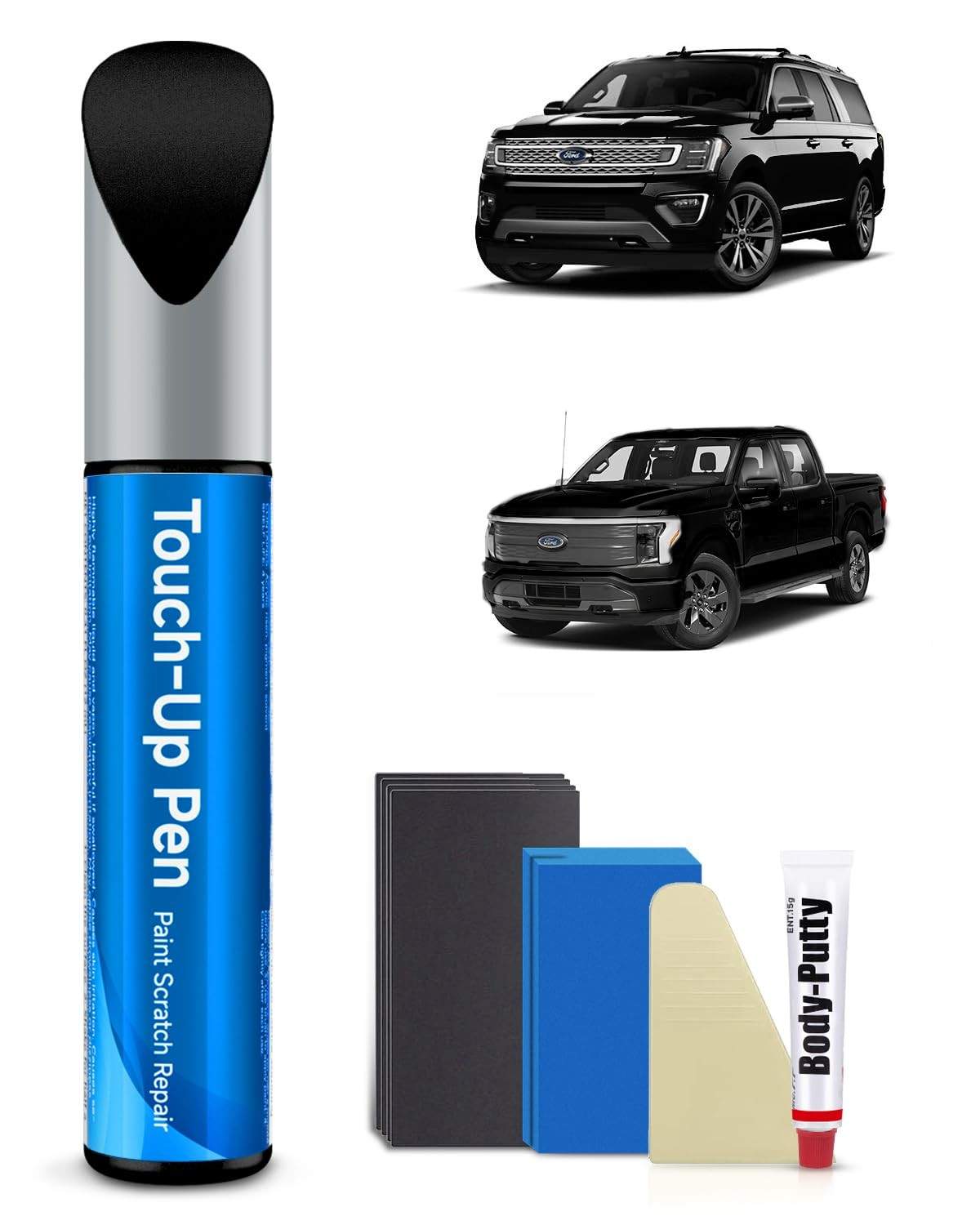 Kit de Tinta de Retoque para Arranhões em Carro - Cor Ágata Preta Metálica Ford