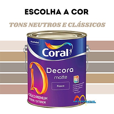 Tinta Coral Decora Matte 3,2L: Greige e Cores Neutras