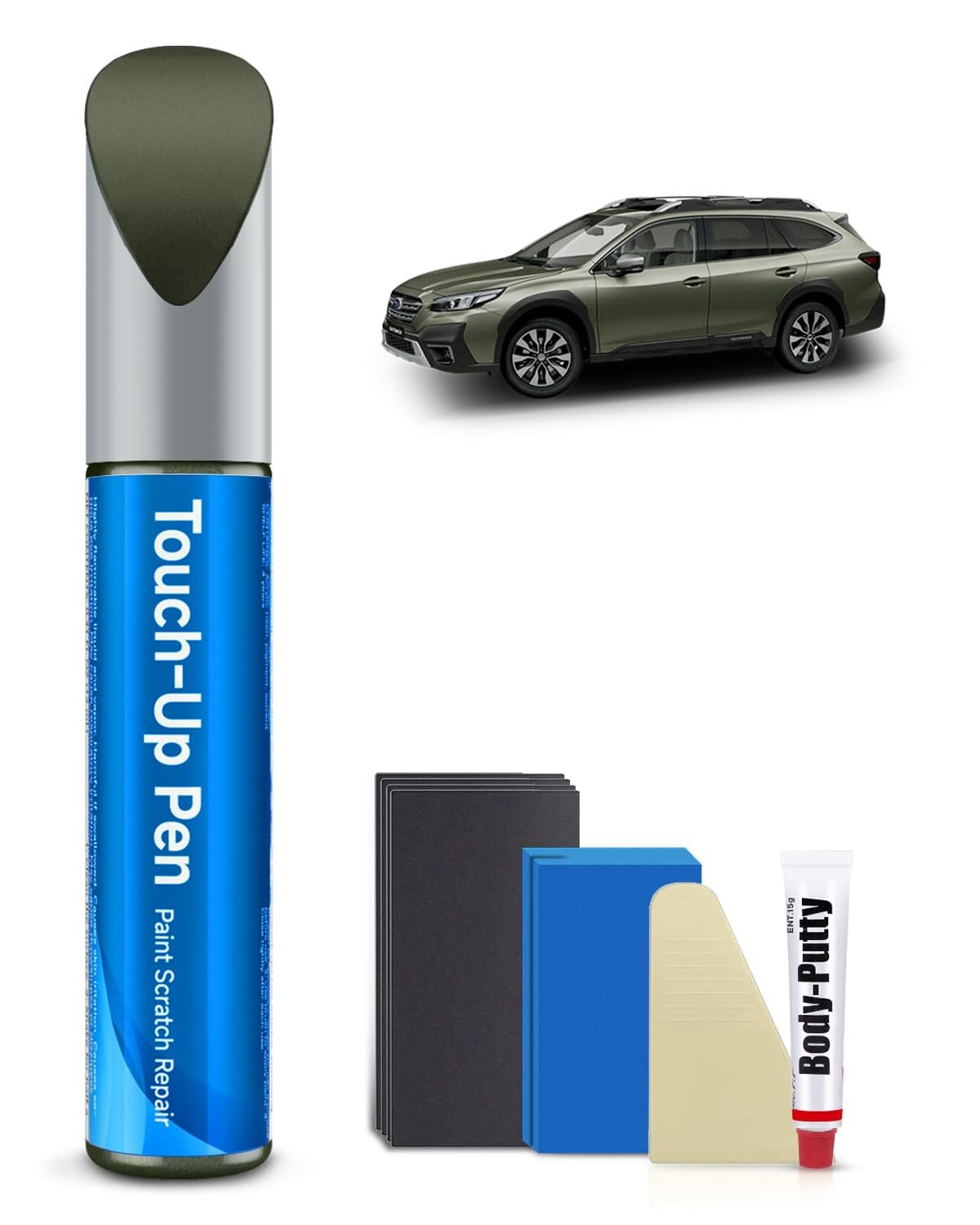 Kit de Tinta de Retoque K4X Wilderness Green Metálico – Reparo Profissional de Arranhões para Carros Subaru