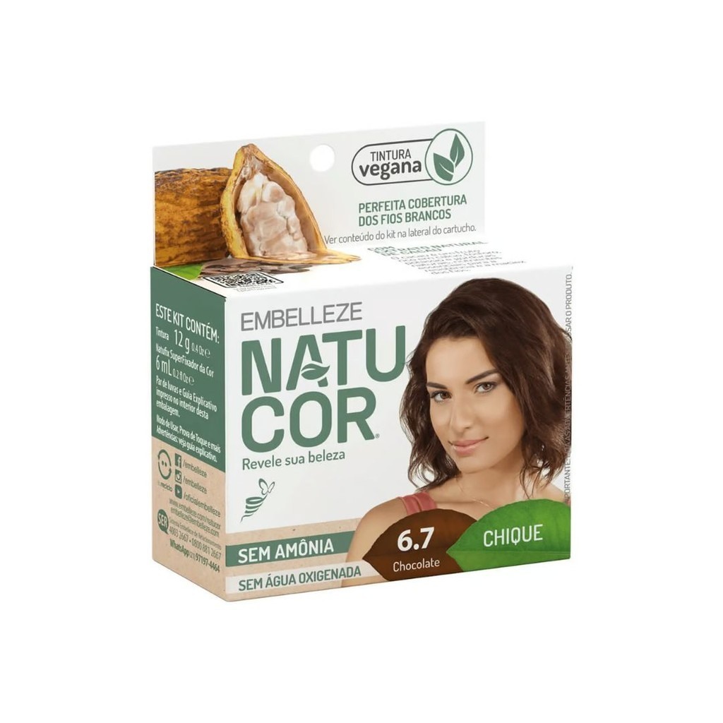 Tinta Natucor 6.7 Chocolate: Cobre Cabelos Brancos com Naturalidade