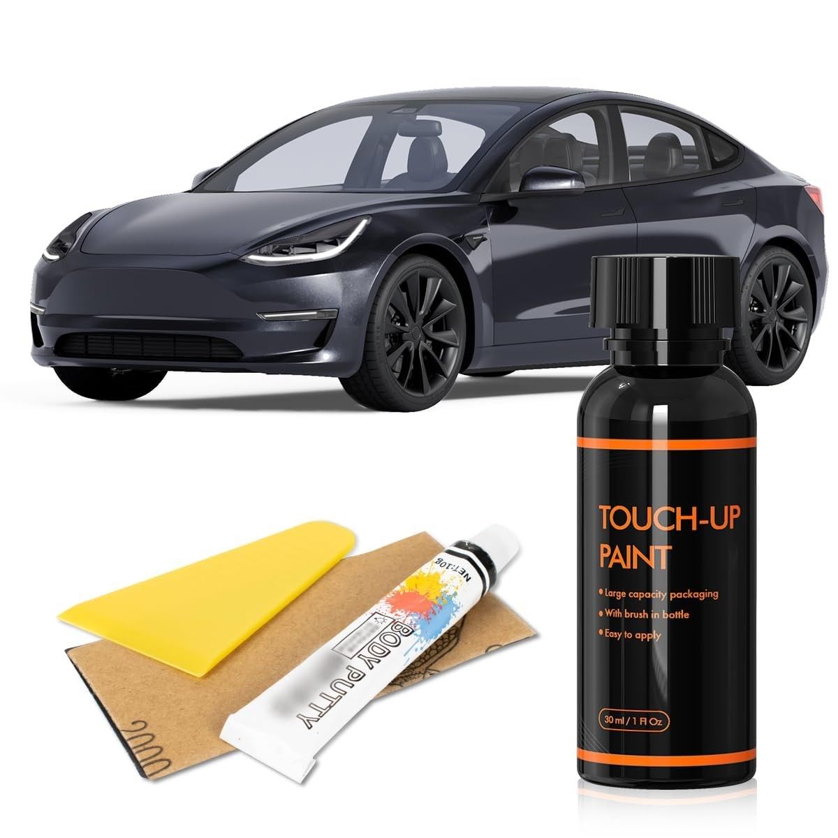 Tinta de Retoque Cinza Stealth para Tesla - Kit de Reparo de Arranhões DIY