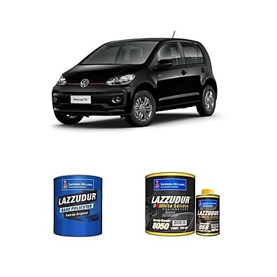 Tinta Poliéster Preta Ninja Lazzudur + Verniz: Kit Completo