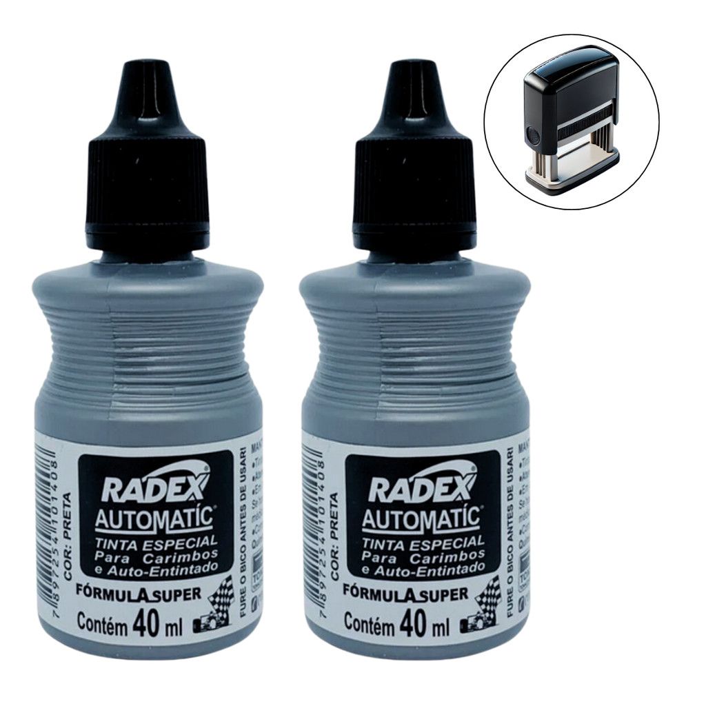 Tinta Radex Preto para Carimbo Auto Entintado: Qualidade e Eficiência em 40ml