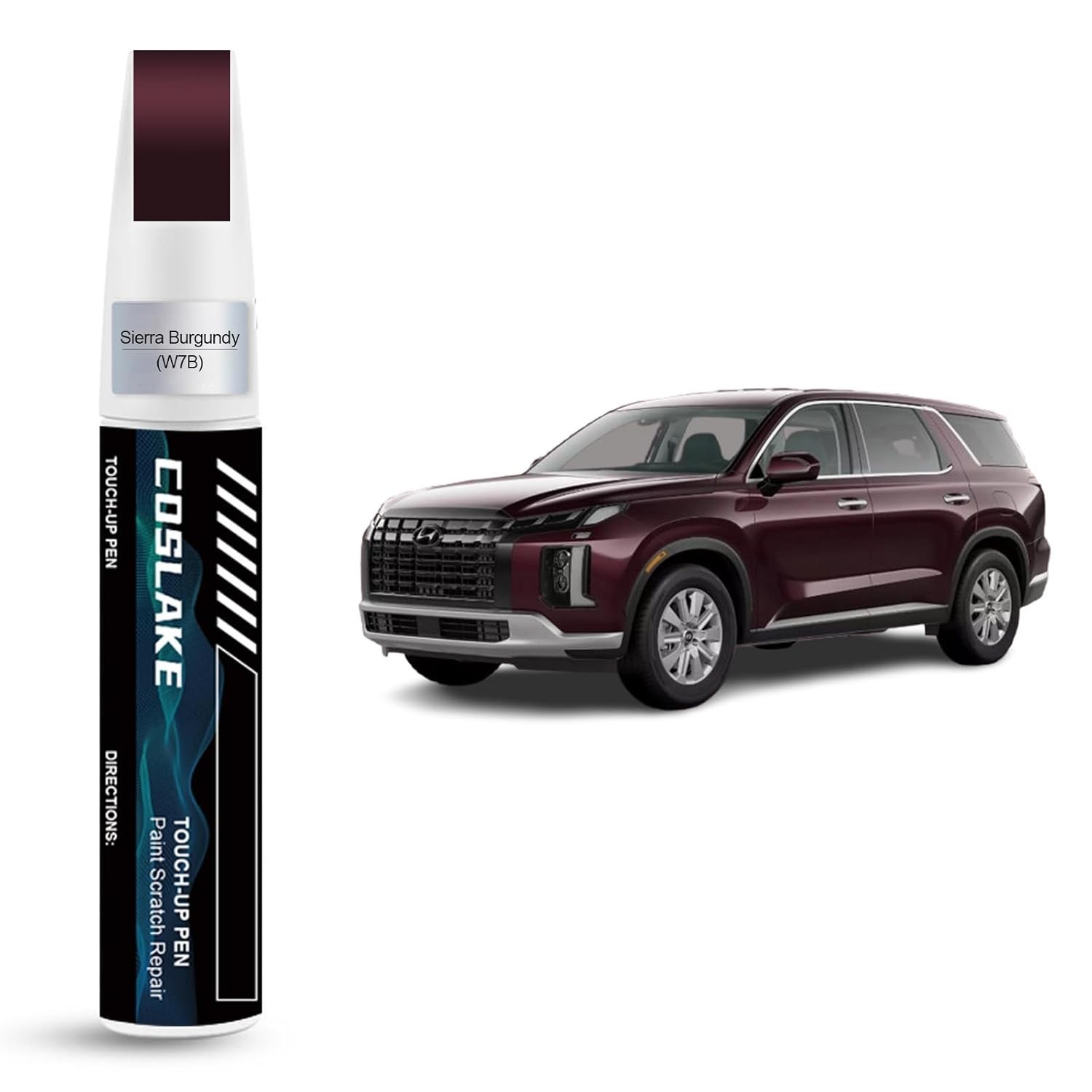 Tinta de Retoque para Carro Sierra Burgundy (W7B) - Kit Reparo de Arranhões Hyundai