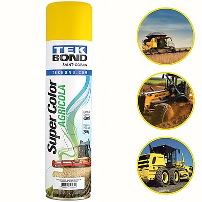 Tinta Spray Agrícola Amarelo New Holland 400ml – Tekbond Super Color