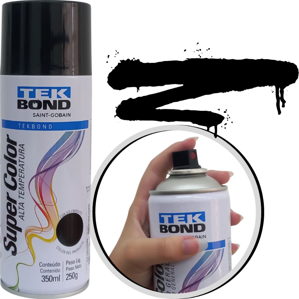 Tinta Spray Alta Temperatura: Preto Brilhante Resistente!