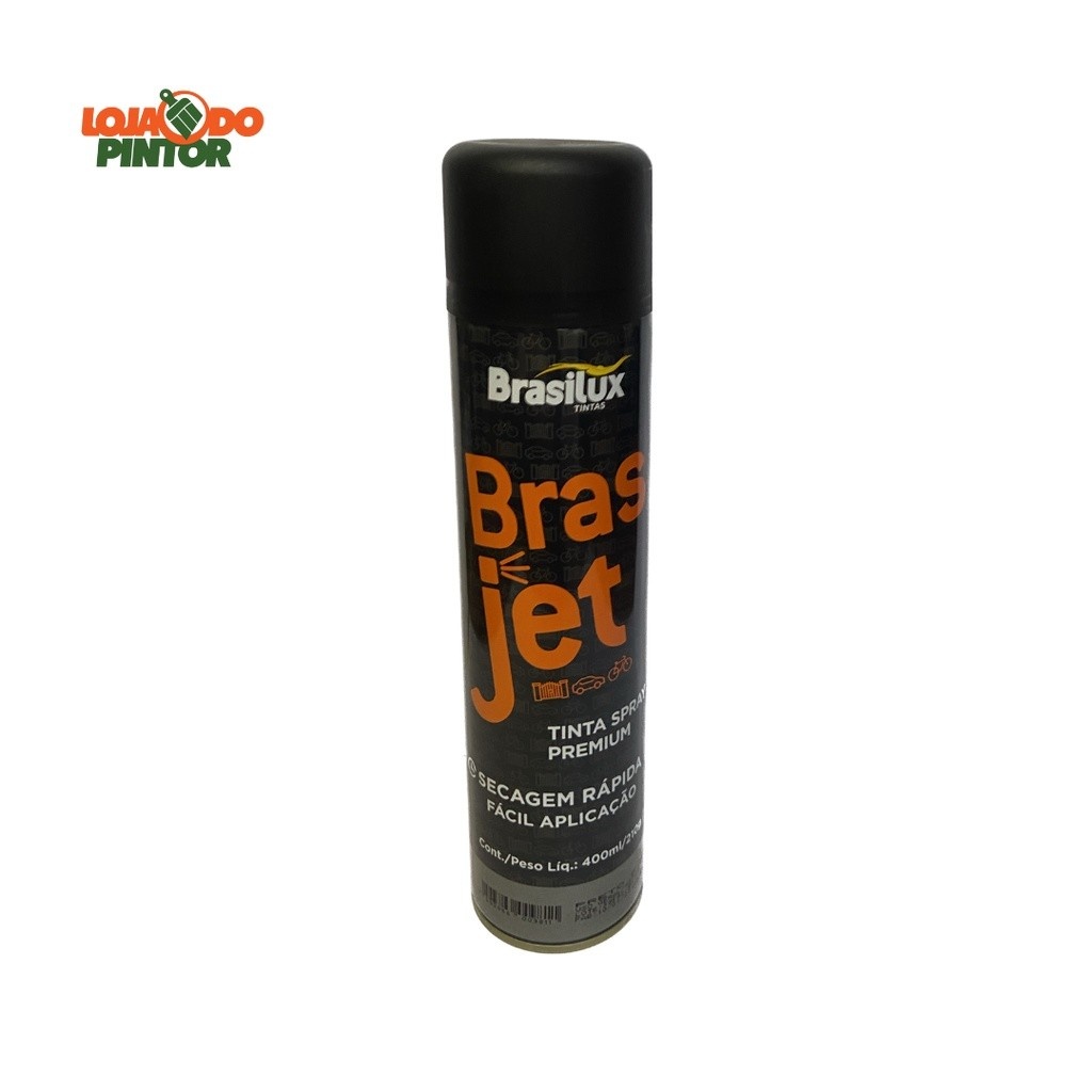 Tinta Spray Preto Fosco Brasilux: Secagem Rápida!