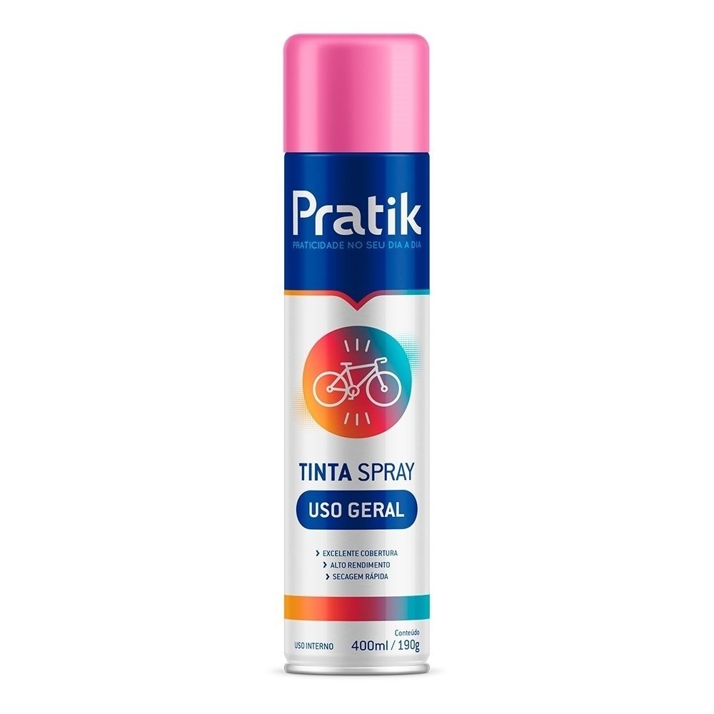 Tinta Spray Rosa Pratik: Cores Vibrantes em 400ml