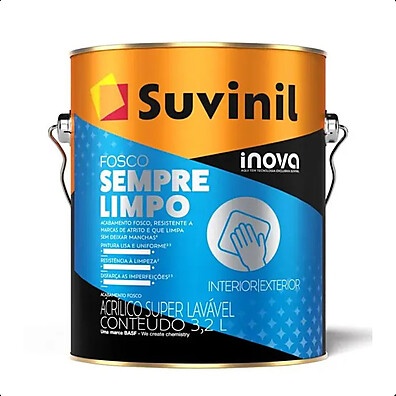 Tinta Suvinil Sempre Limpo 3,2L Gelo: Limpeza Fácil!
