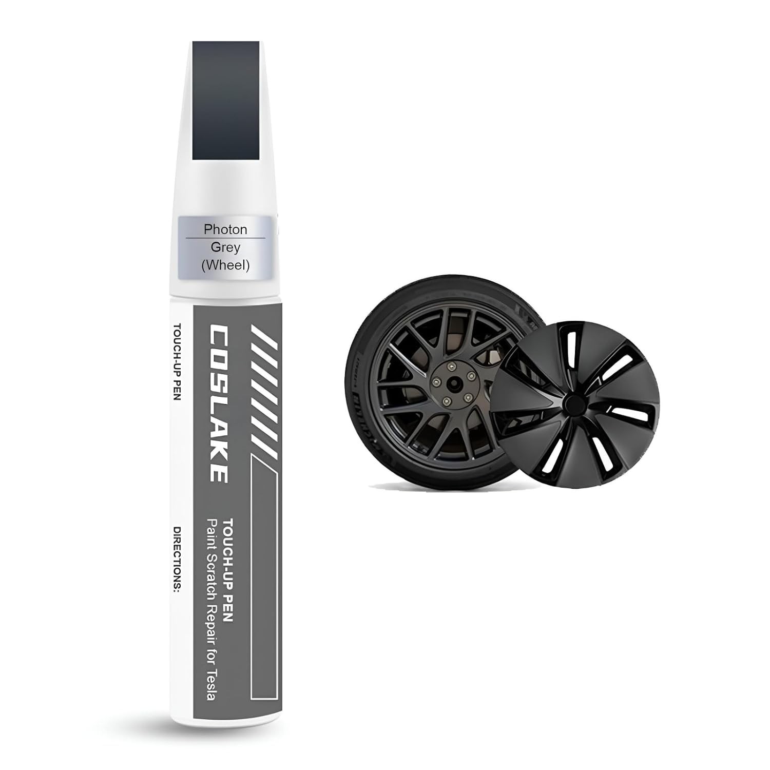 Tinta de Retoque para Aros Cinza Photão Tesla Model 3 Highland 2024 | Reparo Fácil de Arranhões com Fita e Lixa