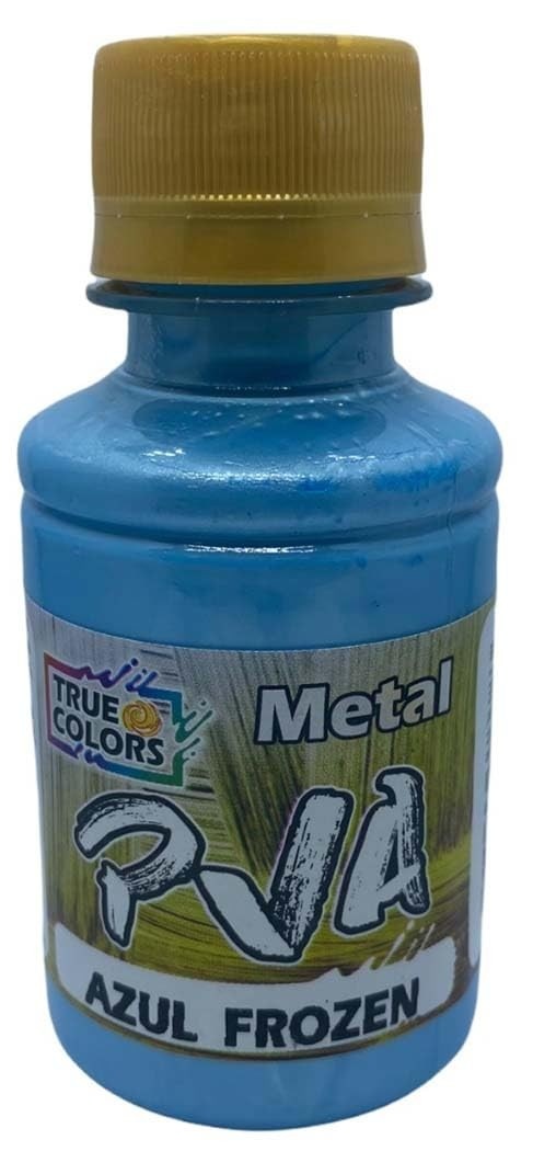 Tinta PVA Metálica Azul Frozen 100ml - True Colors | Acabamento Refletivo Premium