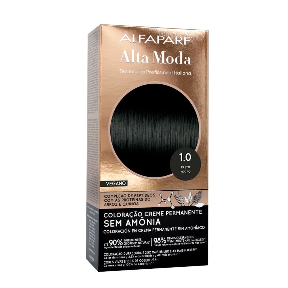 Tintura Alta Moda Sem Amônia 1.0 Preto: Cor Intensa e Saudável