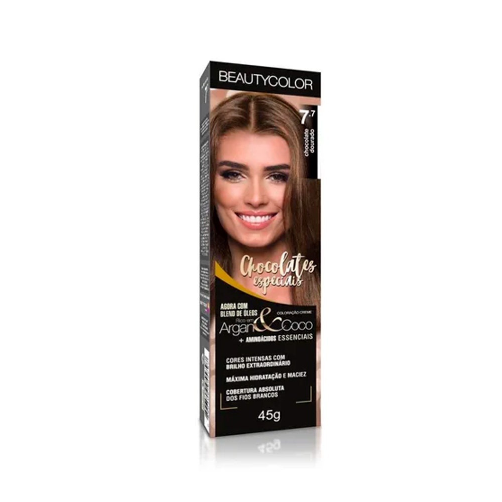 Tintura Beauty Color 7.7: Chocolate Dourado!