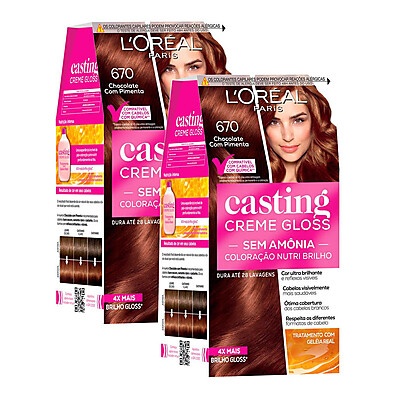 Tintura Casting Creme Gloss 670 Chocolate com Pimenta – Kit com 2 Unidades